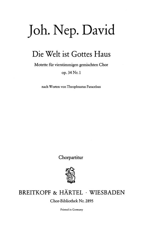Die Welt ist Gottes Wk 34/1